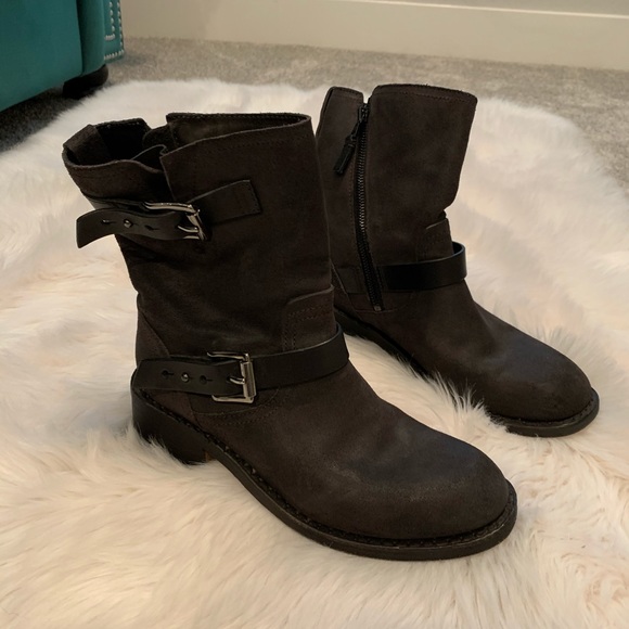 Rag & bone black leather woman’s motorcycle boots - Picture 2 of 6